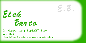 elek barto business card